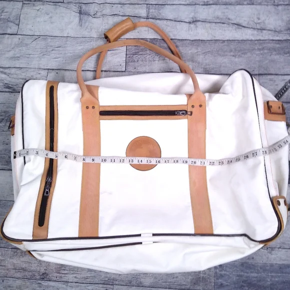 Vintage 1990's Hunting World Full Size Leather Travel Bag Suitcase - Picture 14 of 16